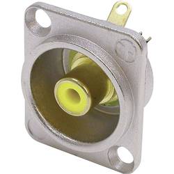 Neutrik NF2D4 Cinch-Steckverbinder Flanschbuchse, Kontakte gerade Polzahl: 2 Silber, Gelb 1 St.