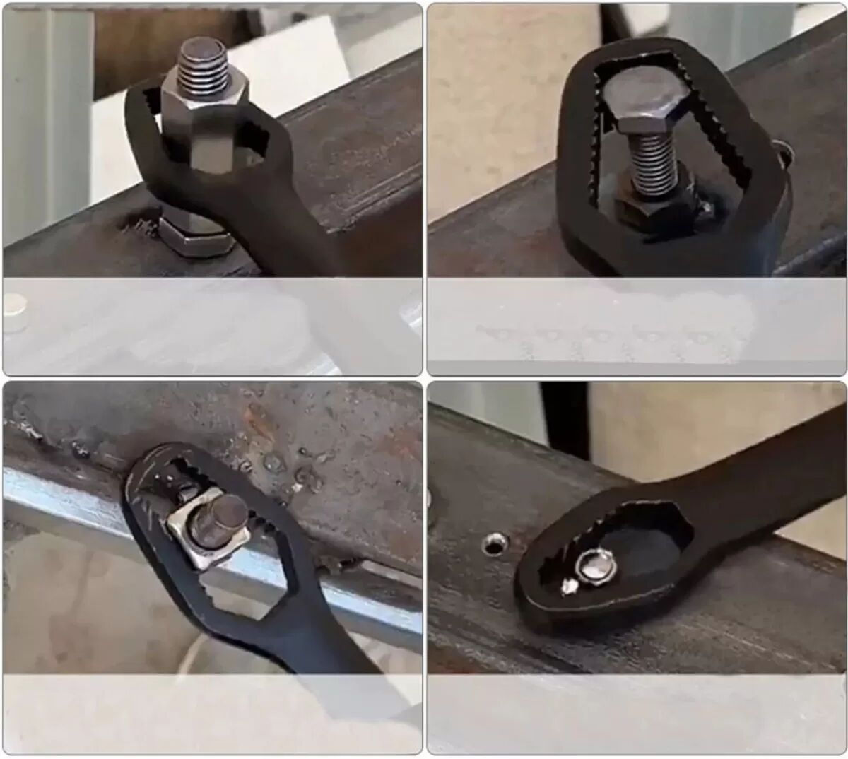 INF Clé à tête double 3.5mm d'épaisseur 2 pièces – Mini clé réglable 3-8/8-17 noire et argent auto-serrante