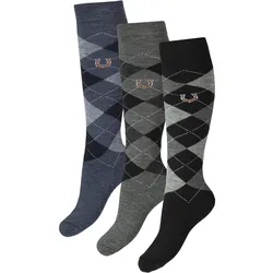 Horka, Unisex, Sportsocken, 30 Termo-Reitsocken mit Karomuster (36 - 41), Mehrfarbig