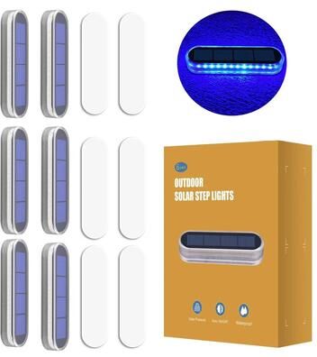 Uplift Picks Solar Deck Lights For Waterproof Automatic Steps Docks Driveways Patios Fences blue (b)