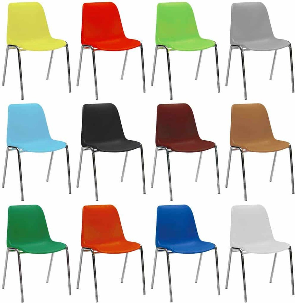 ABC Kantoormeubelen Kantinestoelen Rome Stapelbaar Beige
