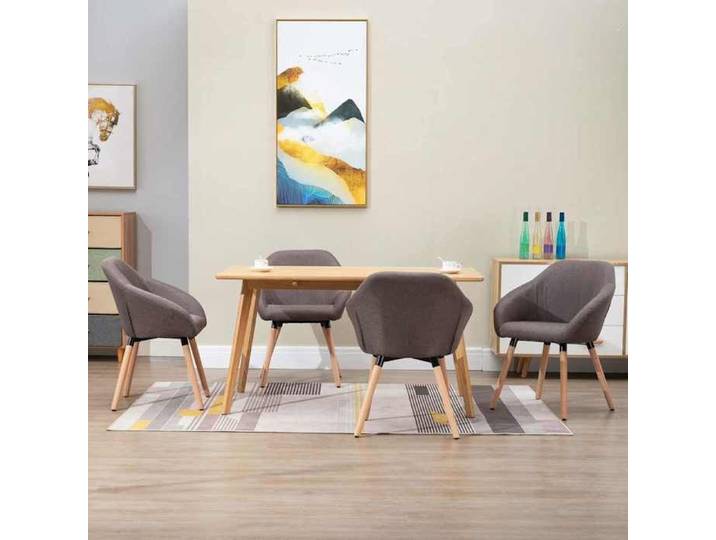 Chaises de Salon/Restaurant - Taupe - Chaises à manger - lot de 4 - 110 kg par siège - taupe - tissu - 62x54x83.5 cm 8708