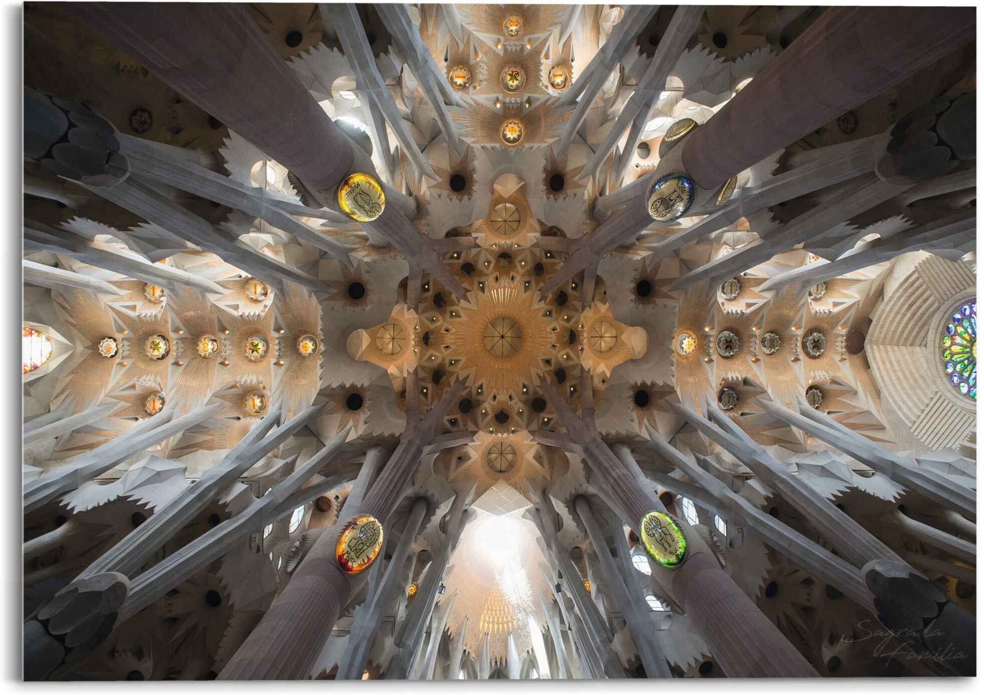 Reinders! Glasbild REINDERS "Glasbild Sagrada Familia Sara Franqui - Fotografie - Kunst", bunt (farbe bild(er): mehrfarbig), B:70cm H:50cm, Acrylglas, Bilder, Glasbild farbe bild(er): mehrfarbig B/H/T: 70cm x 50cm, Kirche, 1 Stk.