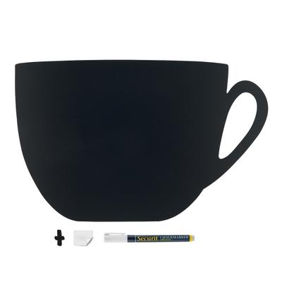 Securit® Wandtafeltafel - Silhouette Tasse - Kreidestift und Klett-Kit zur Wandbefestigung inklusive - Auslaufmodell
