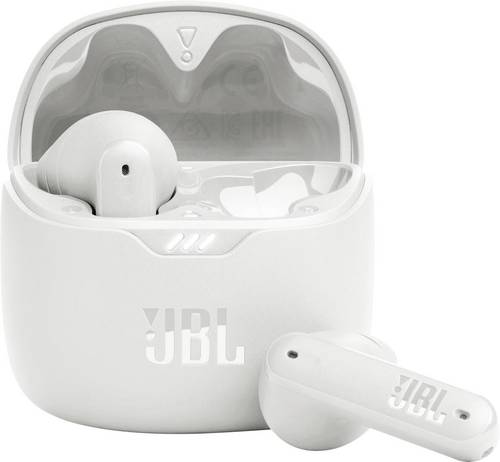 JBL TUNE FLEX In Ear Headset Bluetooth Stereo Weiß Noise Cancelling Ladecase, Klang-Personalisierung Handy