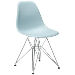 Vitra Stuhl Eames Plastic Side Chair  RE 46.5x83x55 cm eisgrau blau, Gestell: verchromt, Designer Charles & Ray Eames