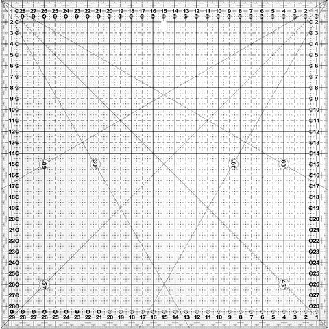 buttinette Rollschneider-Lineal, in cm-Einheit, Größe: 30 x 30 cm