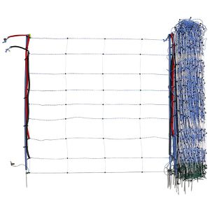 AKO Weidezaunnetz TitanNet Premium Vario 27831, Schafnetz, 108 cm x 50 m, weiß/blau, elektrifizierbar, mit Doppelspitze
