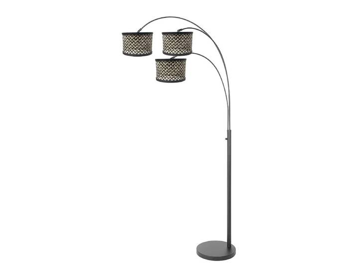 Lampadaire Sparkled Light modèle D 30 x 180 x 75cm Noir/Marron Matériau : Métal, En partie en bois massif Surface en bois : Huilé Surface en