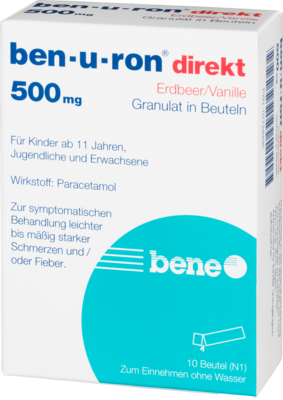 bene Arzneimittel GmbH BEN-U-RON direkt 500 mg Granulat Erdbeer/Vanille 10 St 07728495