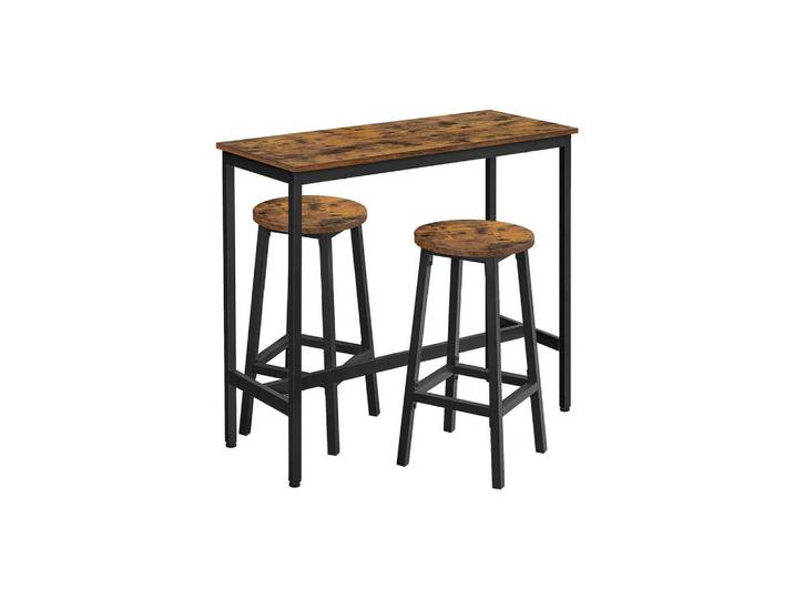 Hansiro Bartisch-Set Kampala, Braun, 100x90x40 cm, Esszimmer, Barmöbel, Bartische
