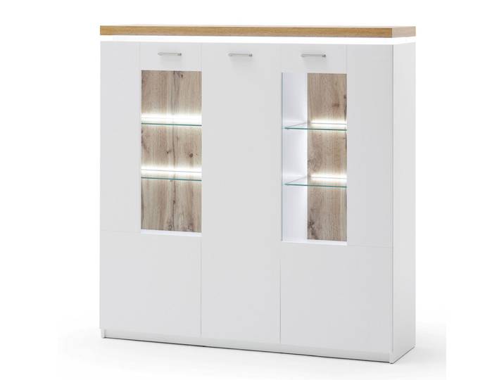 Highboard AARON 138 cm weiß/ braun