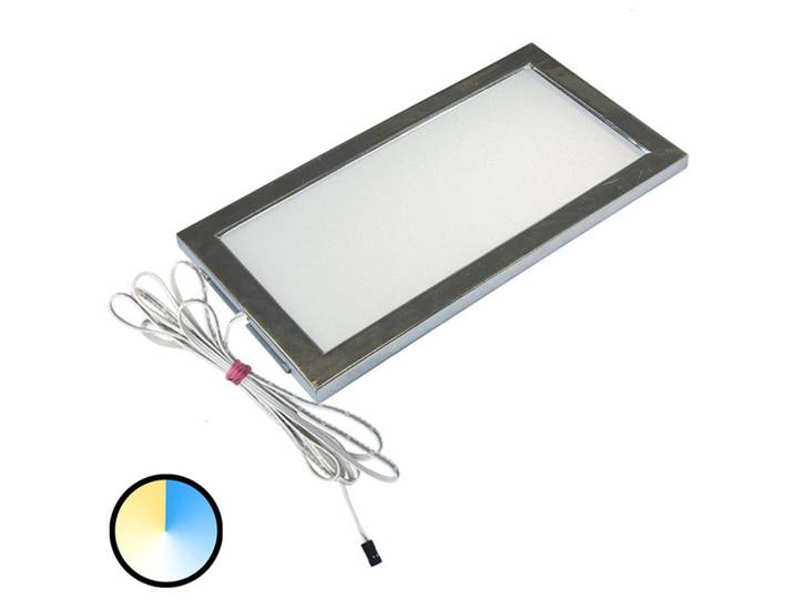 Hera LED-Unterbaulampe Dynamic LED Sky, grau, 21 cm, CCT dimmbar, alu / grau / zink, für Küche, Kunststoff, Modern