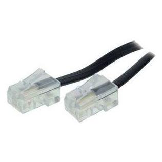 Shiverpeaks BASIC-S Modular-Kabel, RJ11-RJ11 Stecker, 3.0 m Länge: 3.0 m, Farbe: schwarz, 4-adrig (BS70083)