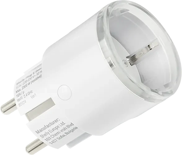 Shelly Plug S Gen3 WLAN Steckdose wh 12A/2500W/Messung/Matter weiss