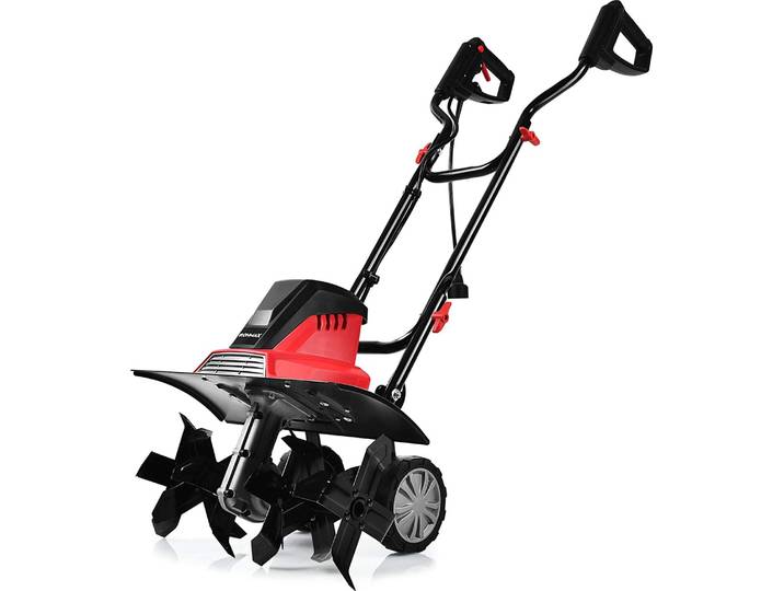 COSTWAY Elektro Bodenhacke Bodenfräse Gartenfräse 6 Hackmesser / 1500W / 22cm Arbeitstiefe / 43cm Arbeitsbreite / 400 U/m