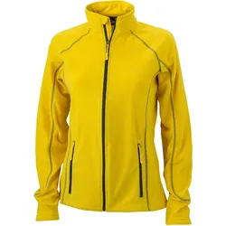 James & Nicholson Damen Struktur Fleece Jacke Fleece-Jacke JN596 yellow/carbon XL