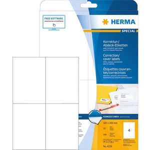 Herma Universaletiketten 4229 Special, weiß, Abdecketiketten,105 x 148mm, blickdicht, 100 Stück