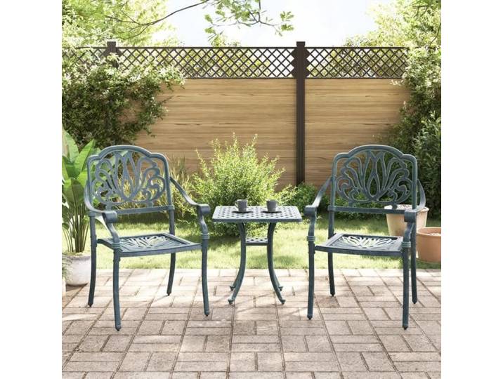 Vert Chaises de jardin lot de 2 vert aluminium coulé - Siège de balcon LV65442