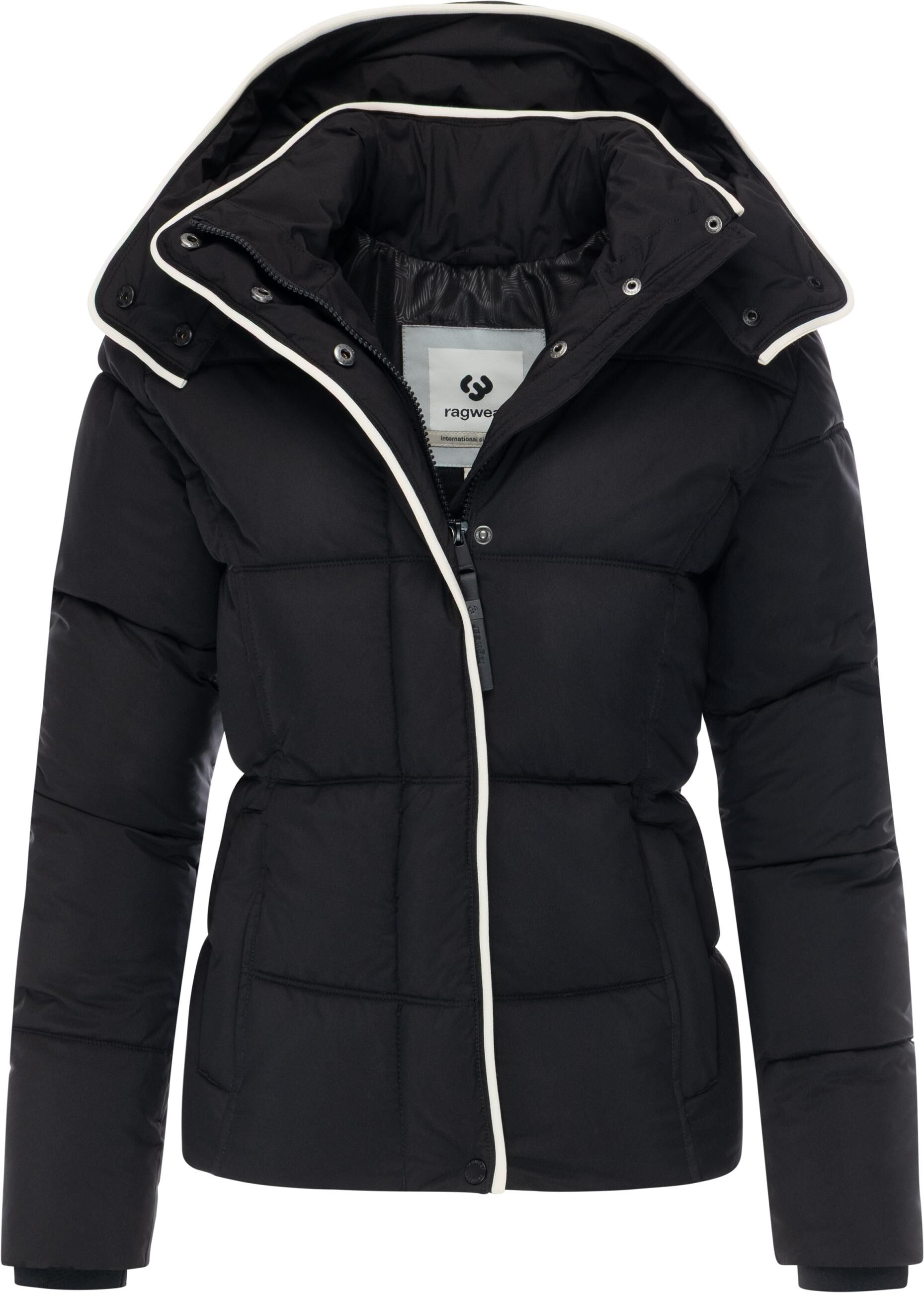 Winterjacke RAGWEAR "Gleama YOUMODO", Damen, Gr. XS (34), schwarz, Obermaterial: 100% Polyester. Innenfutter: 100% Polyester. Wattierung: 100% Polyester, tailliert hüftlang, hoch geschlossener Ausschnitt, eng Rippstrickbündchen, Jacken Winterjacke, Wasser