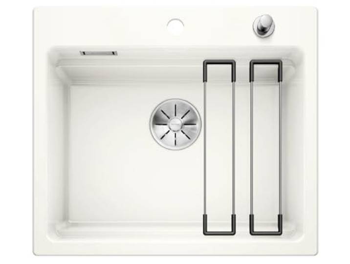 BLANCO ETAGON 6 – Évier de Cuisine en Céramique pour Meubles Bas de 60 cm de Large – Céramique – Blanc – 525156