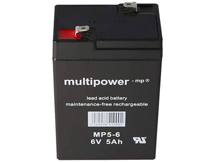 Multipower MP5-6 loodaccu met Faston 4,8 mm stekkercontact