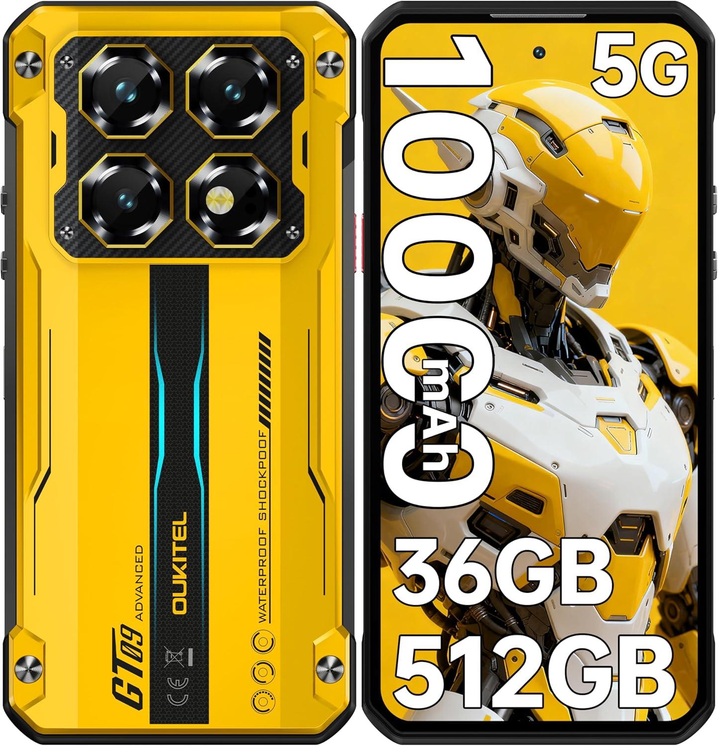 OUKITEL WP60 5G Outdoor Smartphone - 36GB+512GB/2TB Outdoor Handy 7,2" 120Hz Android 15 , 108MP+32MP+8MP-Nacht, IP68 Handy NFC/GPS/OTG, Orange
