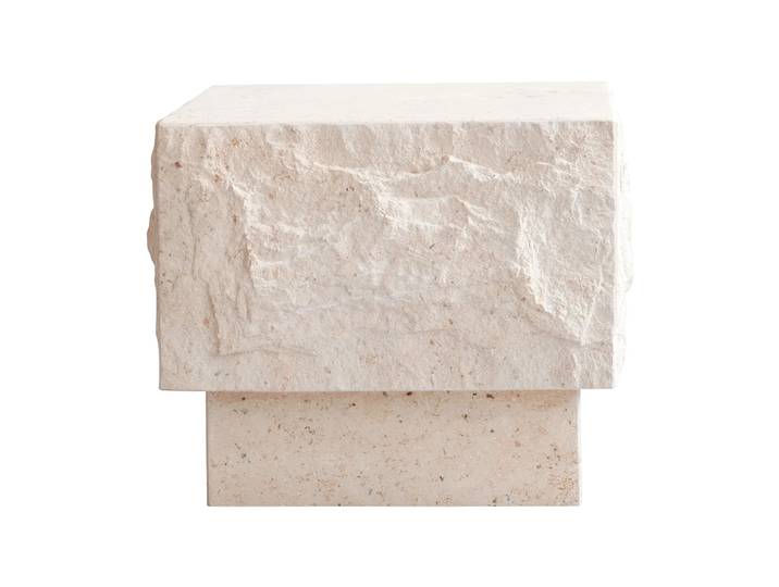 101 Copenhagen Table d appoint Temple low 42x40 cm Limestone'