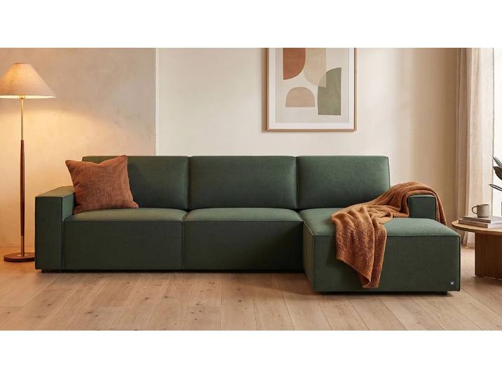 LOUNGE Ecksofa in Waldgrün von BRUNO Großzügig & seitlich ausklappbar
