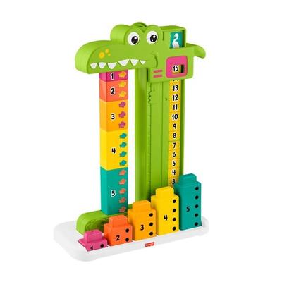 Fisher-Price Mein Zahlen-Krokodil Lernspielzeug mit 10 Stapelblöcken für Kleinkinder