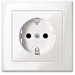 Merten SCHUKO-Steckdose pws/gl MEG2300-1419