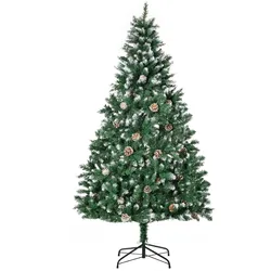 KÜNSTLICHER-WEIHNACHTSBAUM 180 cm Kieferbaum künstlich mit 59 Zapfen, Schnee