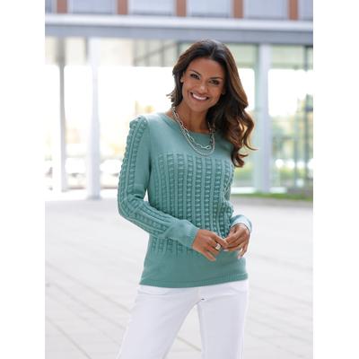 Strickpullover CLASSIC BASICS "Pullover", Damen, Gr. 44, grün (salbei), 100% Polyacryl, unifarben, Pullover Strickpullover