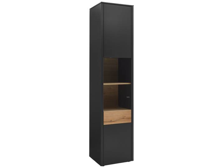 Vitrine GAME 47 x 208 cm anthrazit/Absetzung Balkeneiche