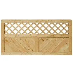 Massivzaun Privora 180x90cm mit Gitter Lärche natur