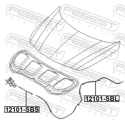 FEBEST Motorhaubenzug 12101sbl für HYUNDAI