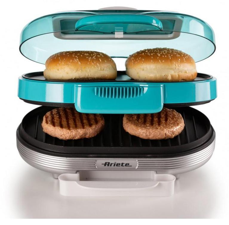 Ariete Party Time hamburger maker 205B, blauw, 1200 watt