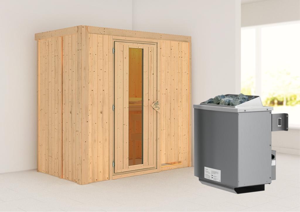 KARIBUHOLZT Sauna Variado( Front),9KW intr.Strg m.einer Isoliertür 09238915