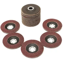Vago-Tools 10x Fächerschleifscheiben 125mm flach Körnung 60 Braun Lamellenscheibe