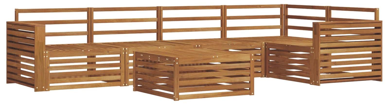 Outdoor-Sofagarnitur 6 pcs Natur