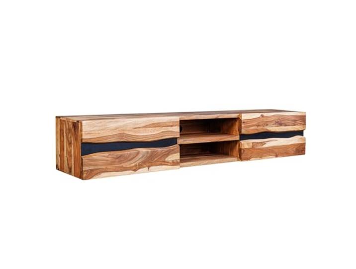 Riess Ambiente TV-Lowboard Amazonas - 160cm - schwarz braun - Massivholz Kabelöffnung, montiert geliefert, pflegeleichte Oberfläche, Baumkante, natürliche Maserung, Baumstamm-Optik