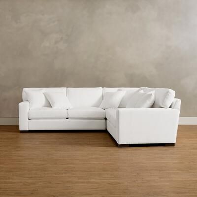 Salem Sectional - Build Your Own, Leather, Leather / Armless Chair, Springfield Oak/Armless Chair - Grandin Road