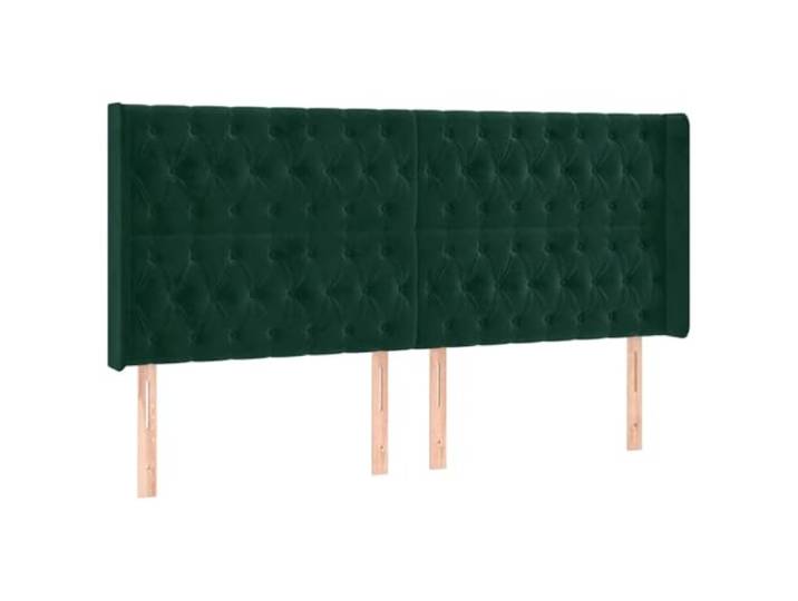 vidaXL Kopfteil mit Ohren Dunkelgrün 203x16x118/128 cm Samt
