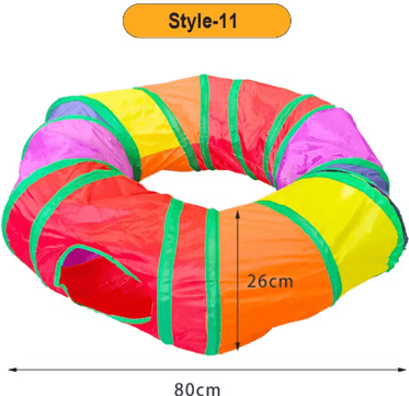 Inspire Picks Foldable Rainbow Cat Tunnel Play Tube For Cats, Rabbits & Small Pets 11