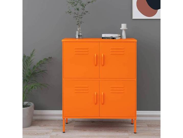 Orange Armoire de rangement Orange 80x35x101 5 cm Acier - Meuble Rangement LV29919