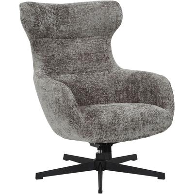Sessel SALESFEVER "Marvello, Chenillestoff, 360 Dreh- und Kippfunktion", dunkelgrau, B:72cm H:99cm T:86cm, Chenillestoff (100% Polyester), Metall, Sessel, Sessel, Komfortsessel mit ergonomischem Sitzkomfort und weichem Stoff