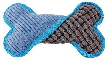 Multicon Wholesale Hub Stuffed Plush Chew Toys For Dogs, Squeaky Bones Toy, Puppy Birthday Gifts blue