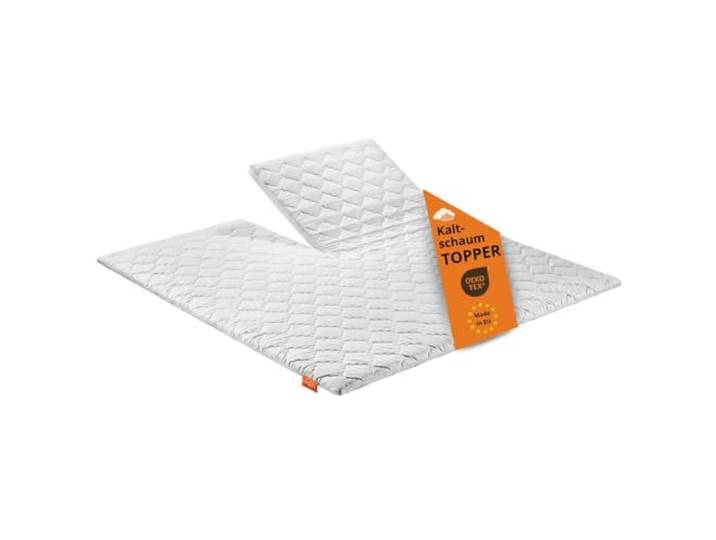 sleepling Split Topper 180x200cm Kaltschaum, Matratzentopper 6cm hoch Matratzenauflage 180x200 cm, für alle Matratzen und Betten, Made in EU, OEKO-TEX, Waschbar 60 Grad