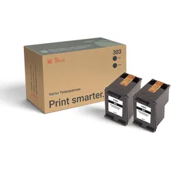 Peach Doppelpack Druckköpfe schwarz kompatibel zu HP No. 303 BK*2, T6N02AE*2