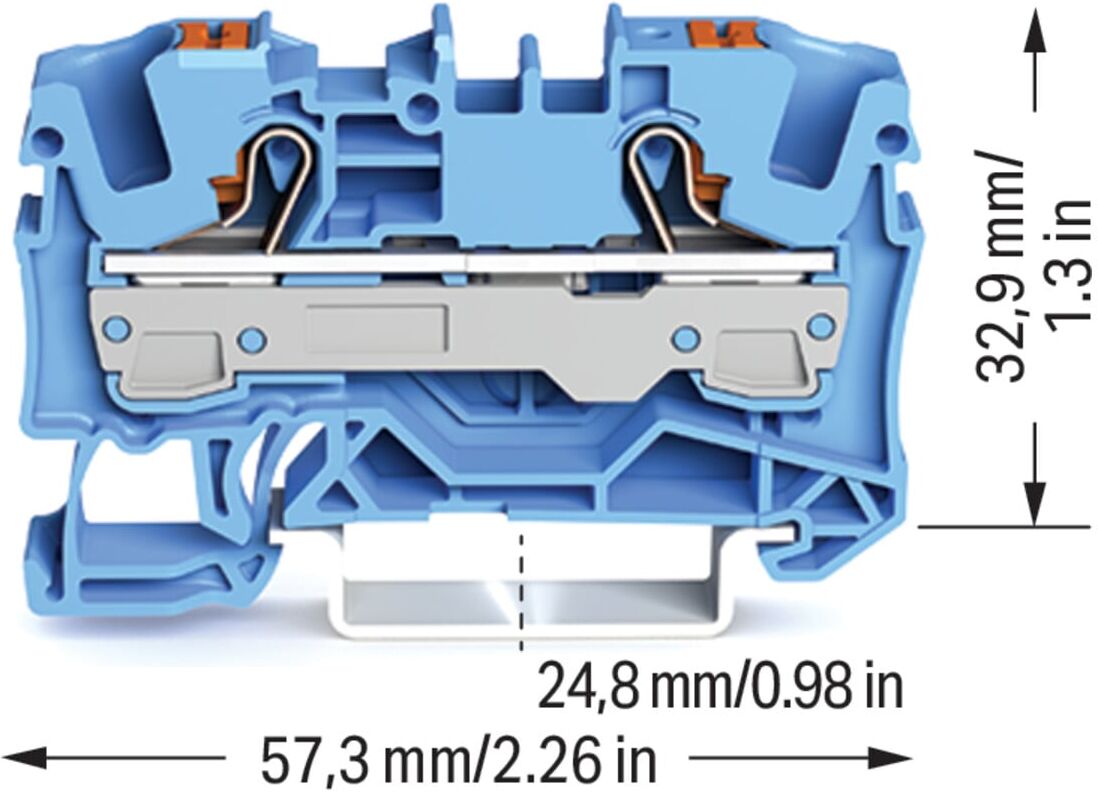 WAGO 2-Leiter-Durchgangsklemme 2206-1204 6mm² blau)